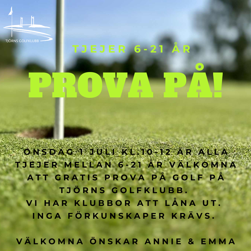 Prova På golf för tjejer 1 juli